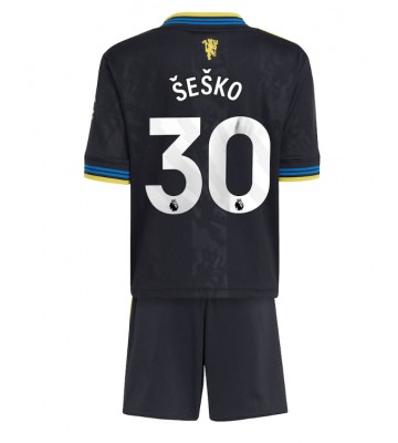 Manchester United Benjamin Sesko #30 Replika Babytøj Tredje sæt Børn 2025-26 Kortærmet (+ Korte bukser)